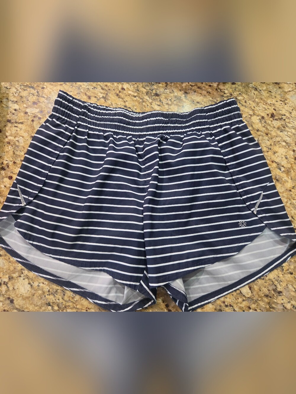 Athleta Navy and White Striped Women's Shorts